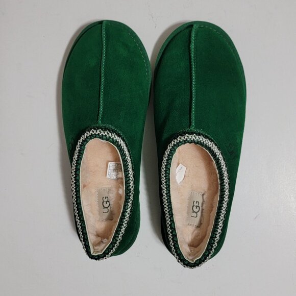 NEW UGG Tasman Suede Wool Slipper Shoe Mens 9 Cozy Warm Casual Green - Picture 2 of 9